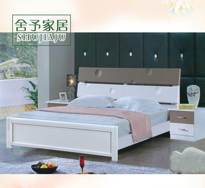 简约为爱，自然陪伴——实木双人婚床带床头柜组合